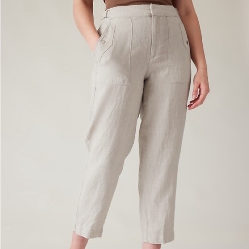 Athleta Voyager 100% Linen High Rise Pants
